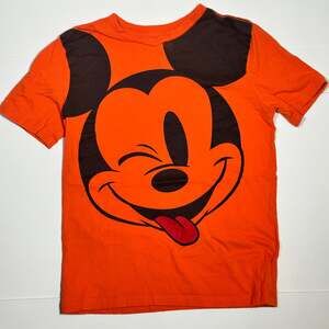 Disney Kids Mickey Mouse Graphic T-Shirt Orange Size M(8)